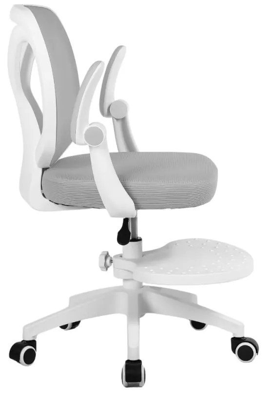 Detská otočná stolička Neoseat JUNI 010 s podnožou — látka, sivá