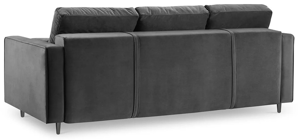Rozkladacia zamatová pohovka s úložným priestorom Romeo 225 × 100 × 96 cm