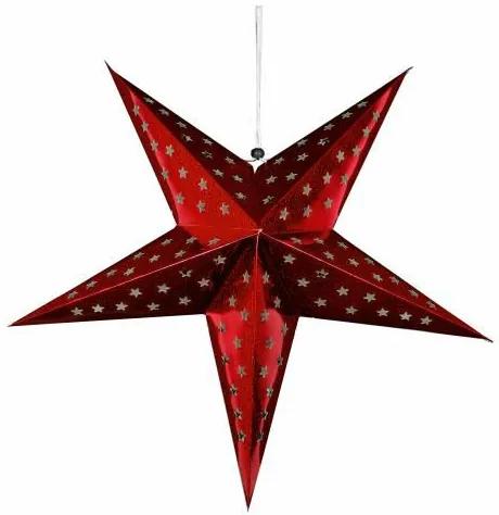 Vianočná hviezda s časovačom 60 cm, 10 LED, červená