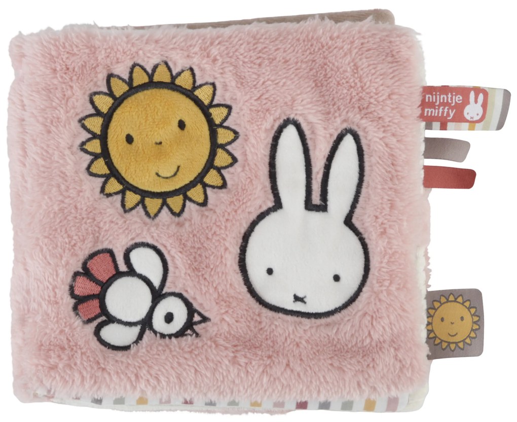 Textilná knižka s aktivitami králiček Miffy Fluffy Pink