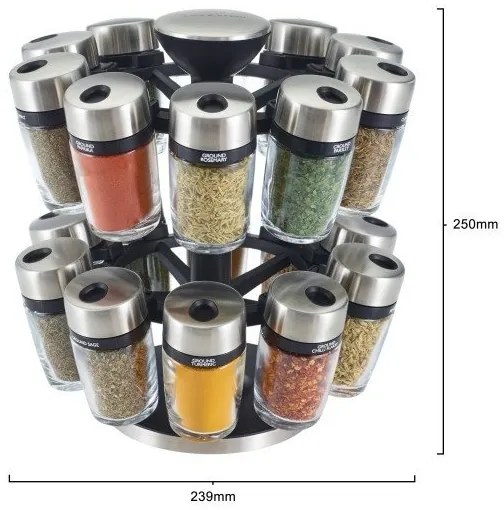 Cole&Mason - Otočný stojan s koreničkami MASTER 21 ks