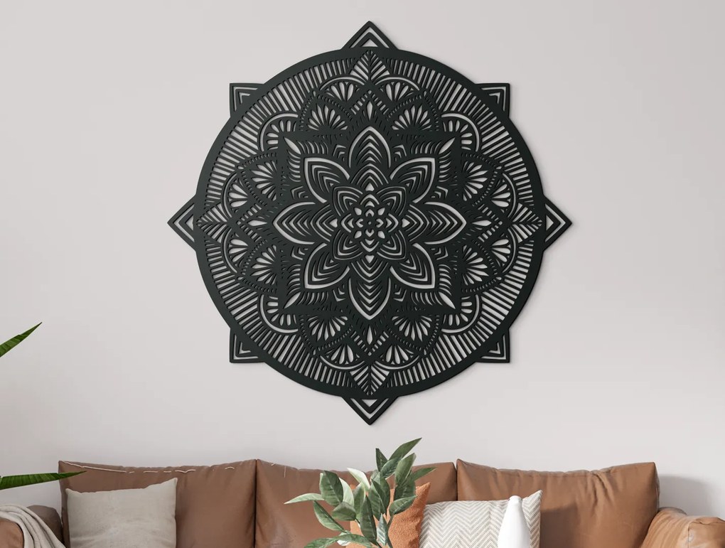 drevko Drevená mandala Vášeň Rozmer obrazu: 120 x 120 cm, Farba dekorácie: Čierna