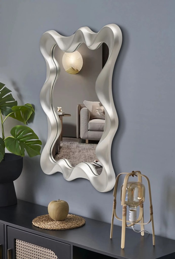 Nástenné zrkadlo DECO strieborné