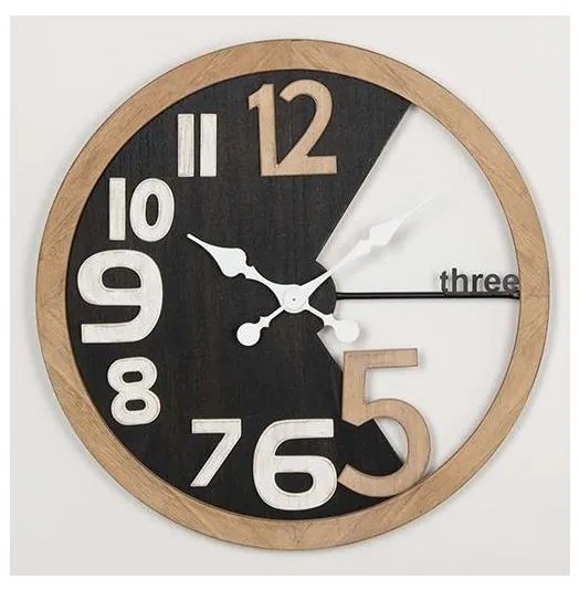 Nástenné hodiny 1xAA pr. 59,5 cm béžová/čierna