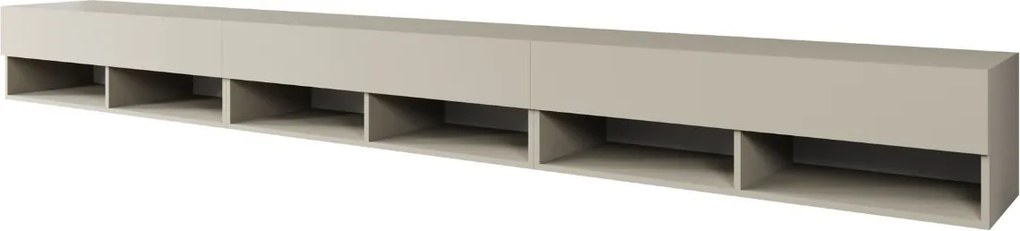 Dlhá RTV skrinka 300 cm kašmír Lowboard A (LOWA300K + LED)