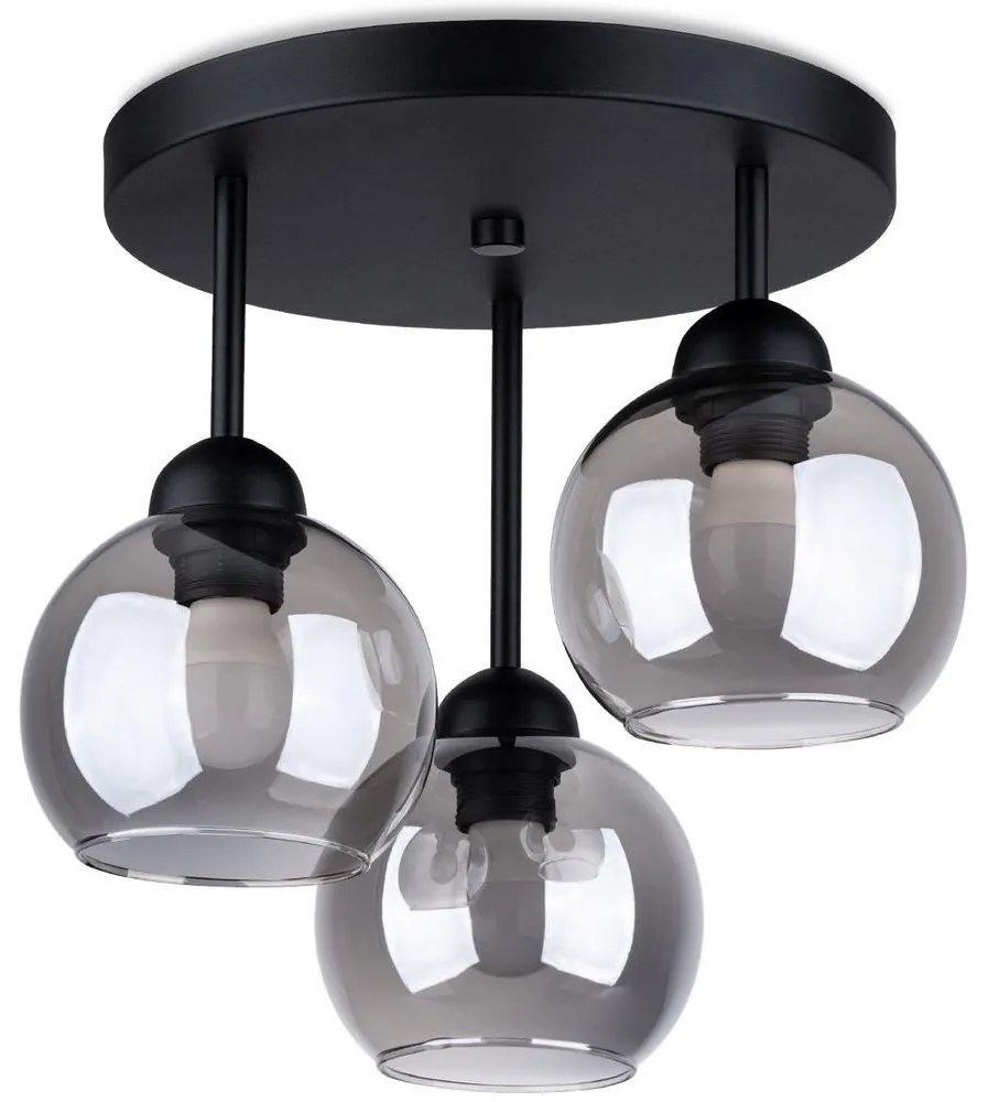 Sollux SL.1140 - Luster na tyči ALINO 3xE27/60W/230V čierna