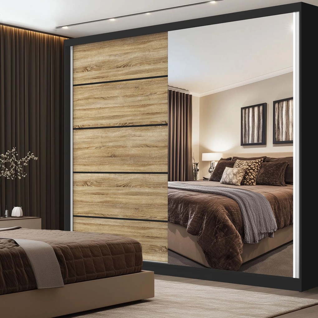 Šatníková skriňa SERENITY 200 cm dub sonoma mat MBP SERENITY SZP5/0/B/DS/0/HIAL