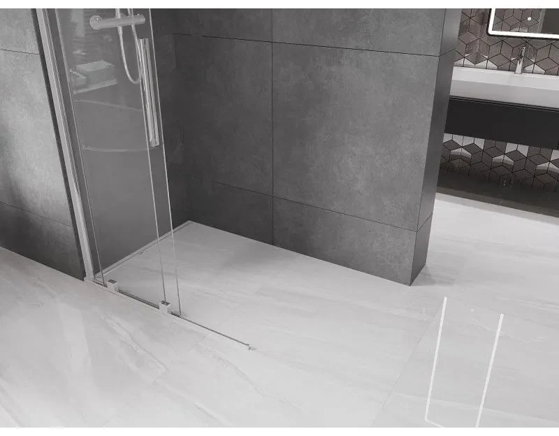 Mexen Velar, posuvné dvere do otvoru typ Walk-In 75 cm, 8mm číre sklo, chrómová, 871-075-000-03-01