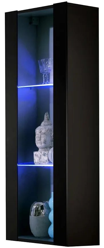 Vitrína malý Fly 21+Sklo čierna