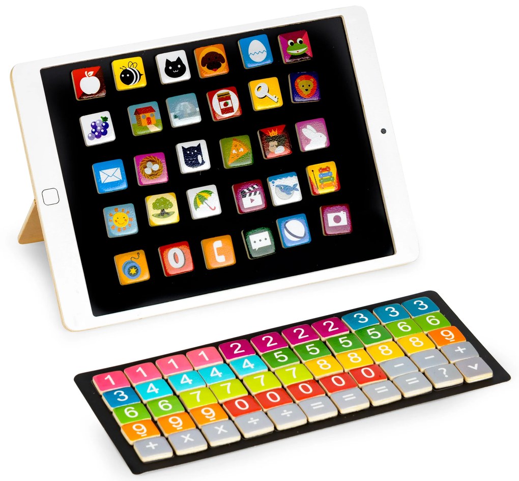Drevený vzdelávací tablet, magnetická tabuľa, ECOTOYS
