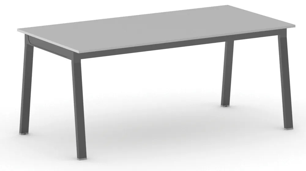Rokovací kancelársky stôl PRIMO BASIC, 180x90 cm, čierna podnož, sivá
