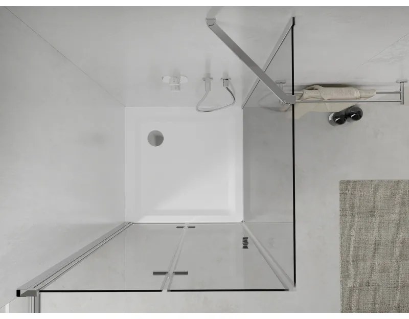 Mexen Lima sprchovací kút 80x80cm, 6mm sklo, chrómový profil - číre sklo + Slim sprchová vanička - 856-080-080-00-00-4010