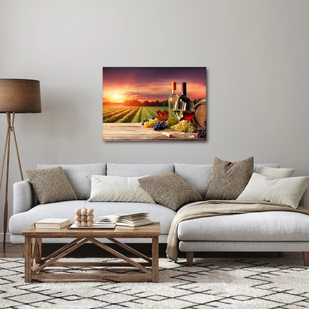 Obraz vinice s vínom (70x50 cm)