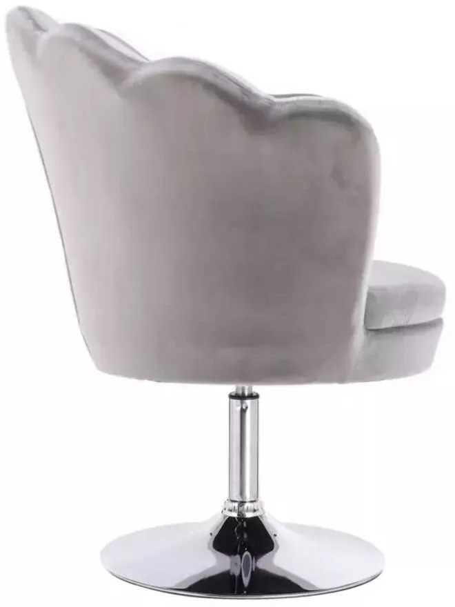 LuxuryForm DESIGN Kreslo FREY VELUR na striebornom tanieri - svetlo šedé