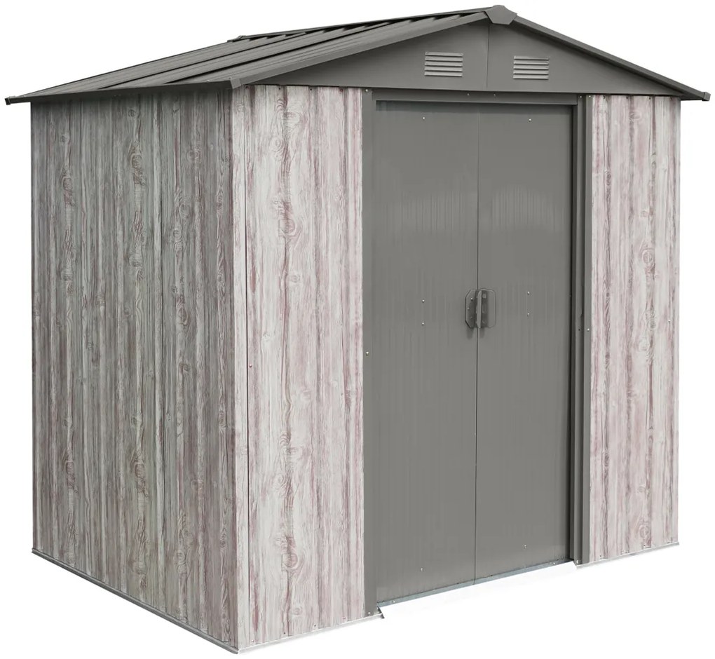 Záhradný domček BestBerg ZDB-2SD / 2,5 m² / 194 x 131 x 184 cm / biele drevo / sivá