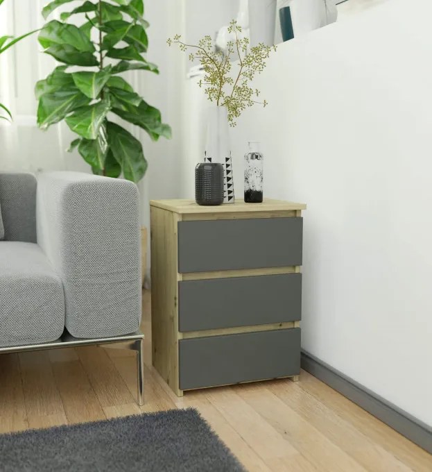 Nočný stolík CL3/40 dub artisan / sivý