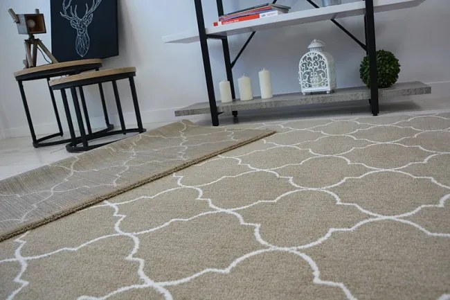 Koberec SENSE Micro 81220 bež/biely TRELLIS
