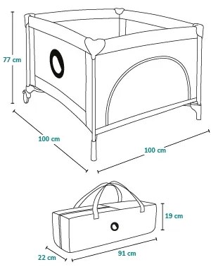 Lionelo - Hracia ohrádka MILLE Šedozelená