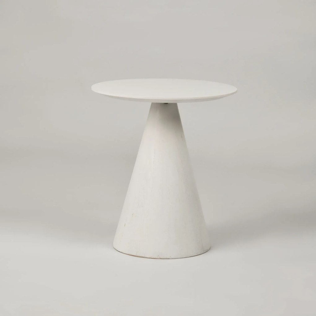 Odkladací stolík Florence 40 cm z masívu biely