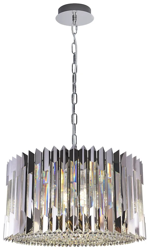 EUlight Luster Ritz, 1x krištáľové/chrómové kovové tienidlo, (fi 54cm), ch