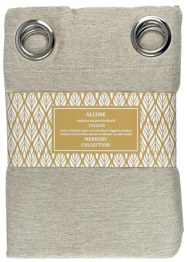 Záves na priechodkách Allure 135x250 béžová Merkury Home