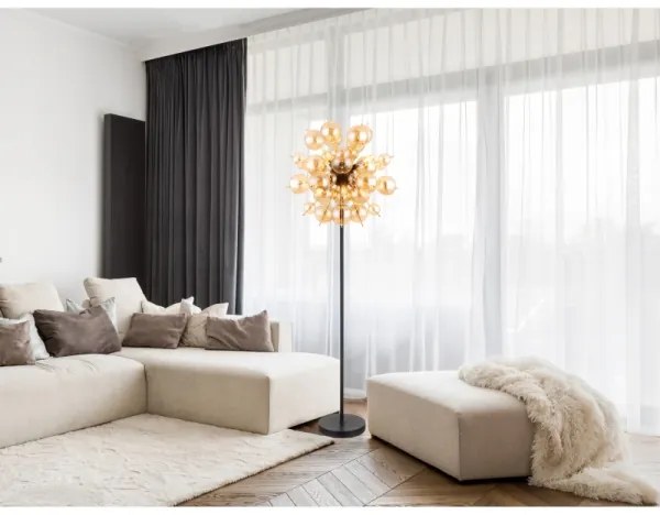 Globo 15633SA - Stojacia lampa UDO 6xE14/25W/230V zlatá