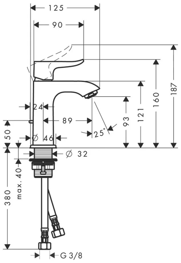 Hansgrohe Metris New, umývadlová batéria s výpustom, chrómová, 31088000