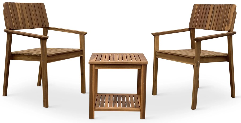 Noela Balkónový set Lotto + 2x drevené kreslo Lucy