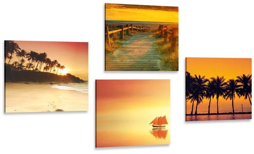 Set obrazov krása morskej krajiny Varianta: 4x 60x60