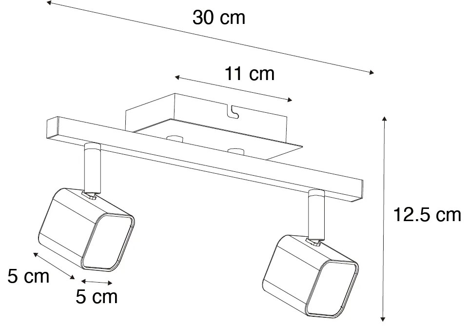 Moderné stropné svietidlo čierne vrátane LED 2-svetlo - Nola