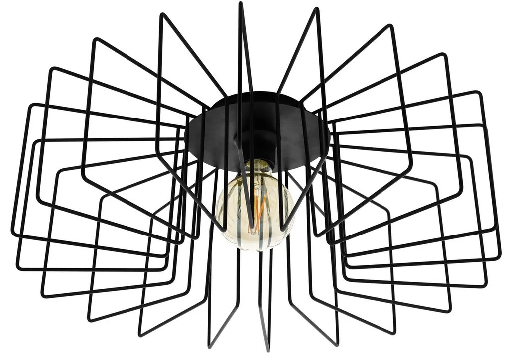EGLO Prisadený drôtený dizajnový luster TREMEDAL, 1xE27, 28W, 56cm, okrúhly, čierny