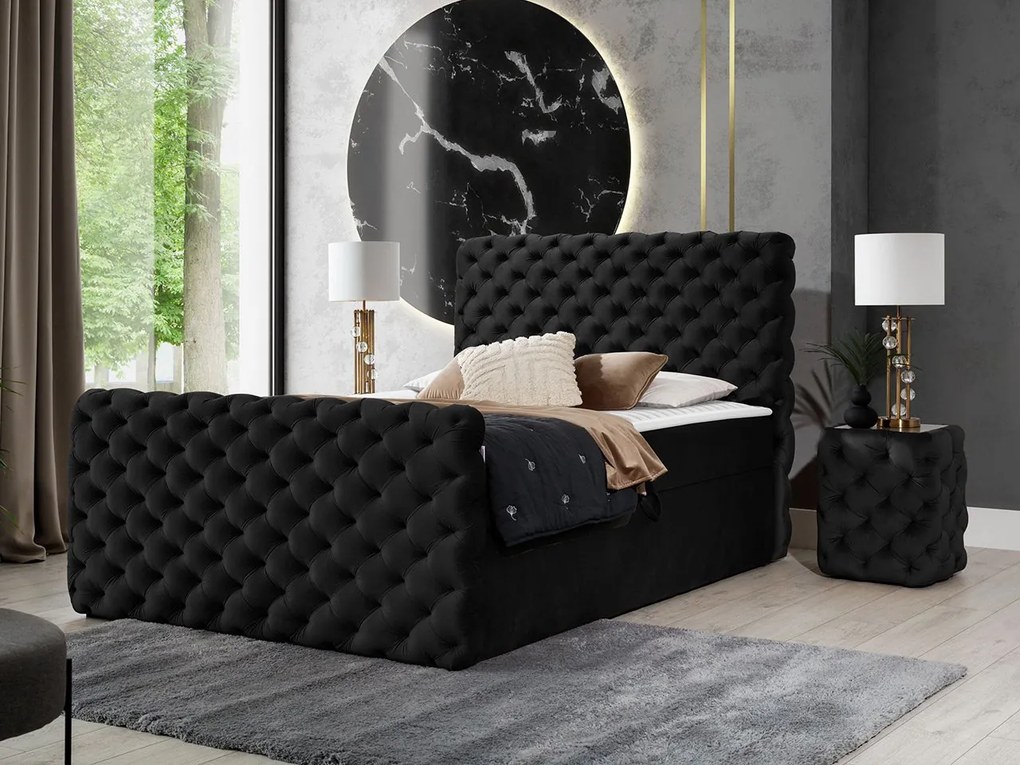 Kontinentálna posteľ Tigline Lux, Rozmer postele: 140x200, Dostupné poťahy: Velluto 8