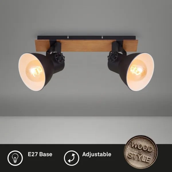 Briloner 2742-025 - Bodové svietidlo SPOTLIGHT 2xE27/40W/230V čierna/hnedá