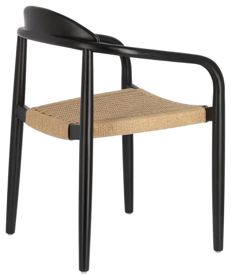 Béžovo-čierna záhradná stolička z eukalytového dreva Kave Home Glynis