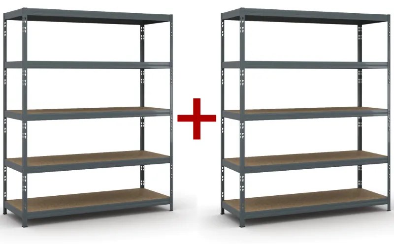 Policový regál 1+1 ZADARMO, 1966x1600x600 mm, nosnosť 350 kg