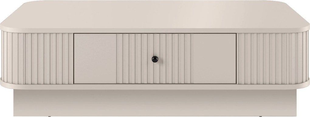 Kávový stolík Vesper 103x60 cm so zásuvkou na sokli - kasmír / čierny úchyt