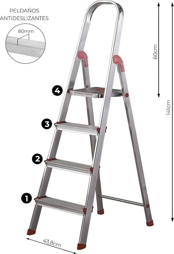 Kovové schodíky 141 cm Unica – Rolser