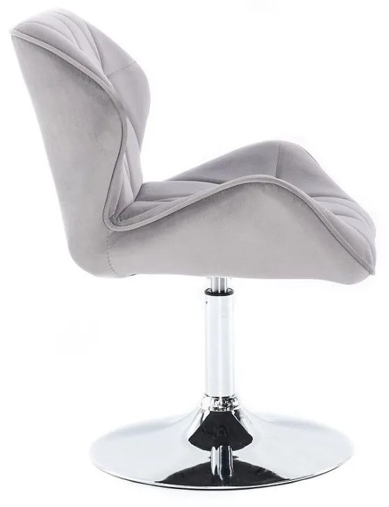 LuxuryForm DESIGN Stolička MILANO VELUR na striebornom tanieri - svetlosivá