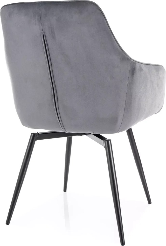 SI Služba Velvet Chair sivý