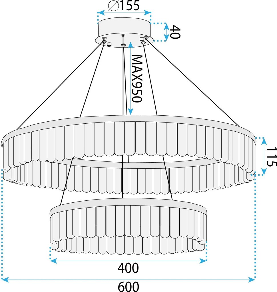 Toolight Toolight, LED stropné svietidlo, 72W, 3500lm, APP1750-CP, zlatá, OSW-04047