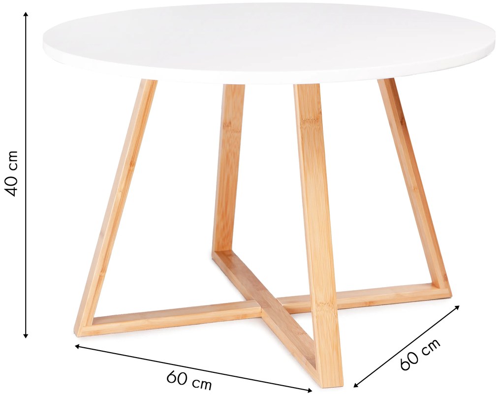 Moderný škandinávsky konferenčný stolík 60 cm Bambus