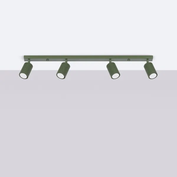 Sollux SL.1622 - Bodové svietidlo KARBON 4xGU10/10W/230V zelená