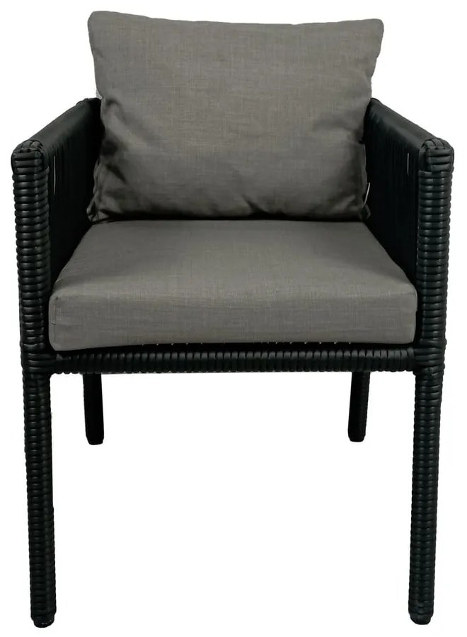 Sivá záhradná jedálenská súprava z umelého ratanu pre 6 Vera 2 – Floriane Garden