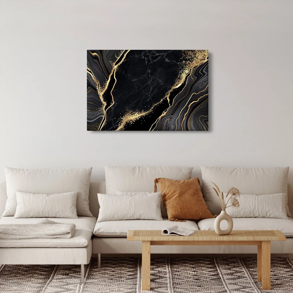 Obraz zlaté abstrakcie (90x60 cm)