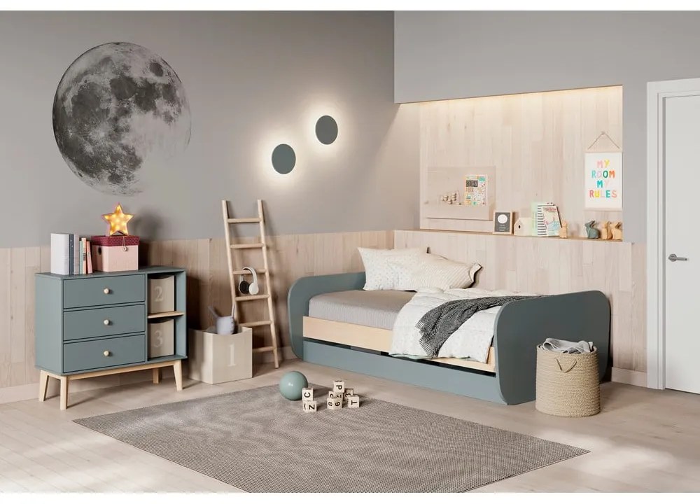 Detská komoda sivozelená 90x81x40 cm Esteban – Marckeric