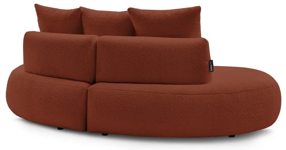 Pohovka z textílie buclé v tehlovej farbe 260 cm Saint-Germain – Bobochic Paris