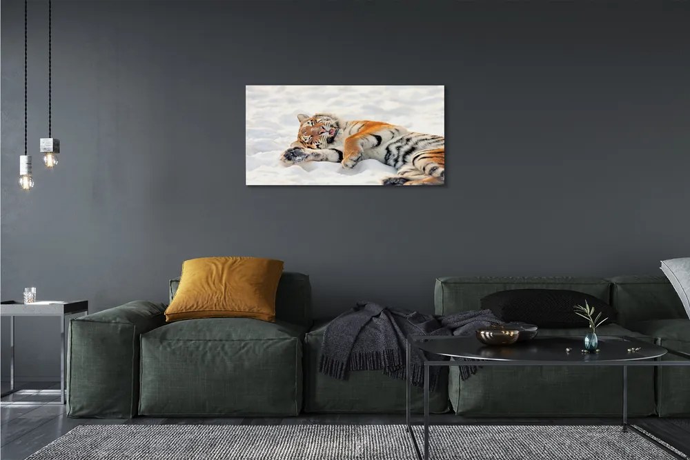 Obraz na plátne Tiger winter 140x70 cm