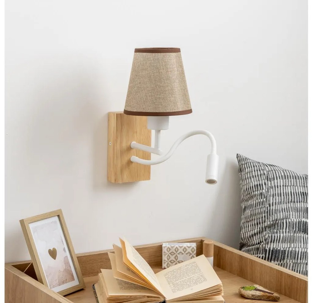 Brilagi - LED Nástenná lampa NUBILA WOOD 1xE27/25W/230V + LED/3W dub/hnedá