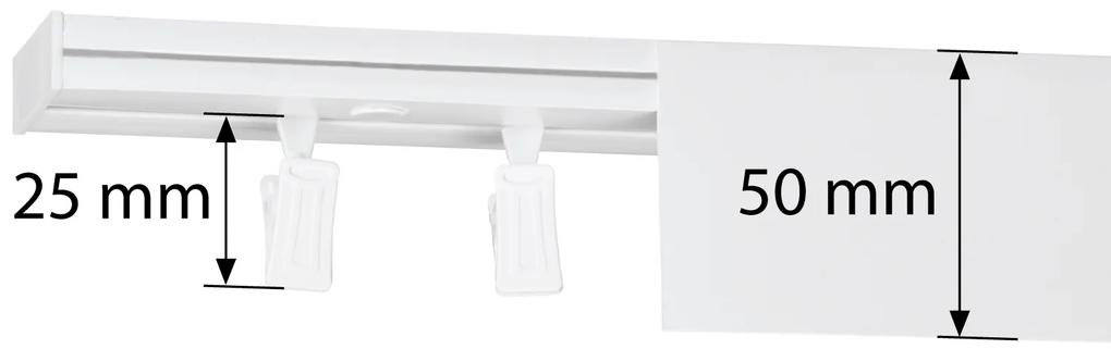 Dekodum PVC stropná lišta s krytom dvojitá biela Dĺžka koľajnice (cm): 270, Typ prichytenia: Žabky
