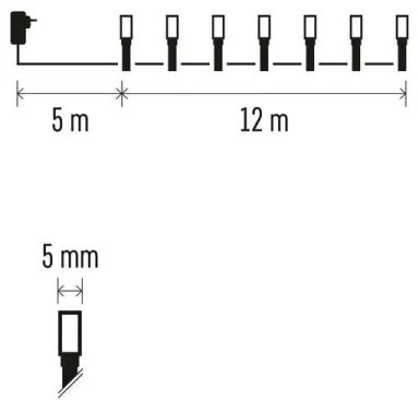 LED Vianočná vonkajšia reťaz 120xLED/8 módov 17m IP44 teplá biela